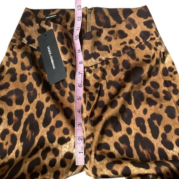 NWT Dolce & Gabbana AUTHENTIC Leopard Stretch Silk HR Skinny Pants Sz EU 40 US 2 - Picture 7 of 13